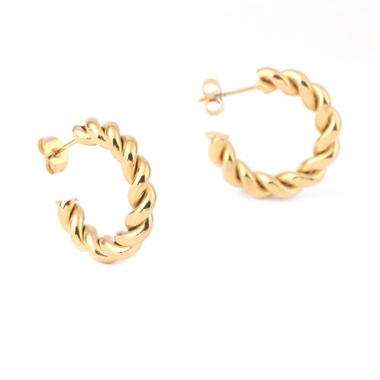 Kadın Paslanmaz Çelik Kalın Burgu Halka Küpe