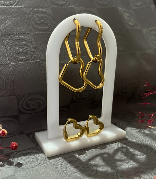 6'lı Premium Minimalist Kalp Desenli Küpe