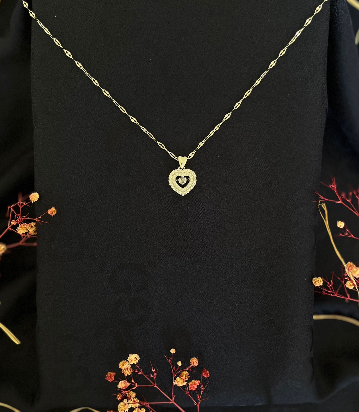 Kadın Paslanmaz Çelik Zirkon Taşlı Kalpli Pandora Kolye
