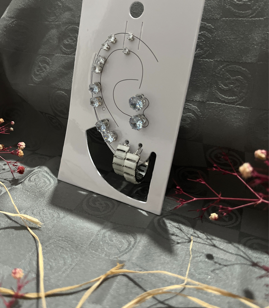 14'lü Tek Taşlı Küpe Seti