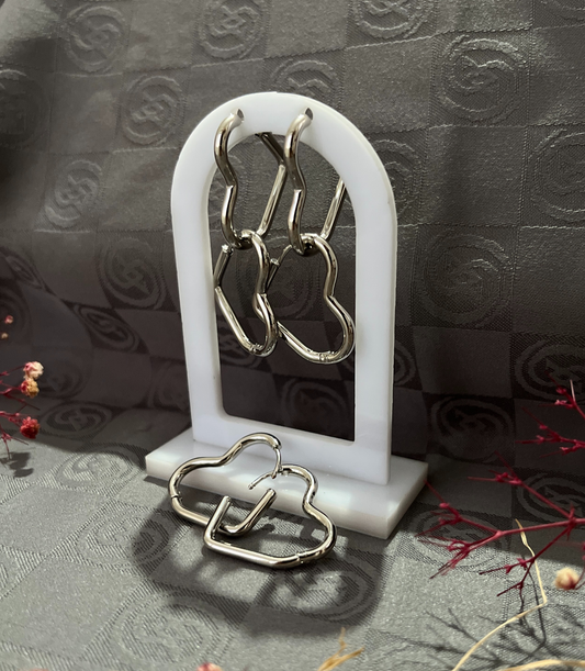 6'lı Premium Minimalist Paslanmaz Çelik Kalp Desenli Küpe