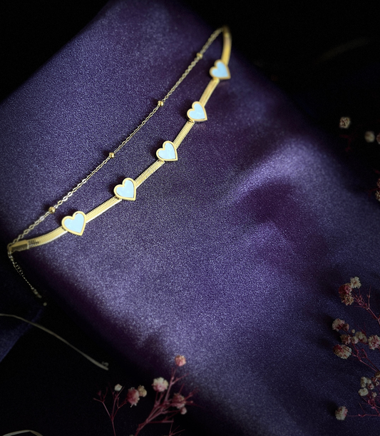 316L Paslanmaz Çelik Vintage Stil Sedef Kalp Bileklik